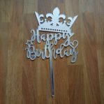 Topper kue acrylic happy birthday / tusuk kue / cake topper